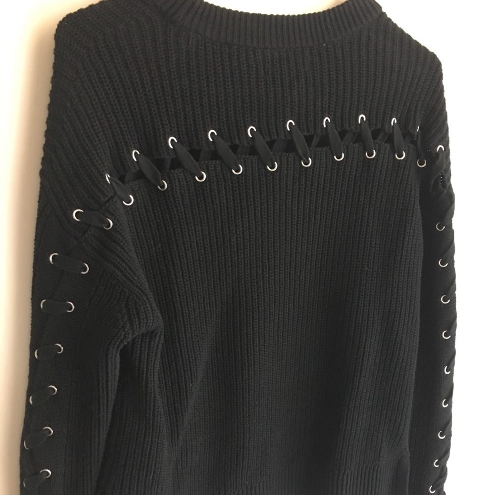 Black PacSun Lace-Up Sweater